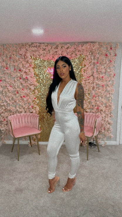 Satin white Jumpsuit